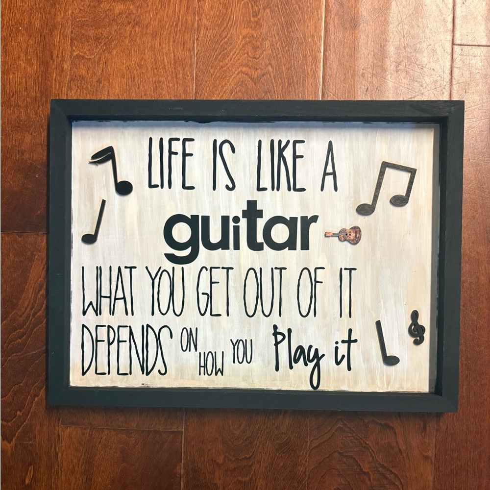 Black and White Inspirational Guitar Wall Art